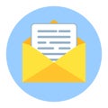 Email Icon. Open envelope with letter. Mail and messaging icon in flat style Royalty Free Stock Photo